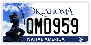 QMD959  license plate in OK