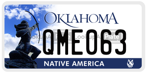 QME063  license plate in OK