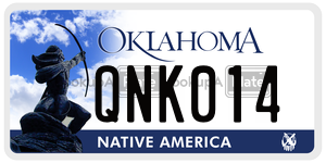 QNK014  license plate in OK
