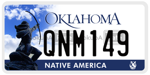 QNM149  license plate in OK