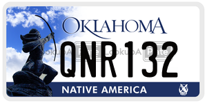 QNR132 license plate in Oklahoma