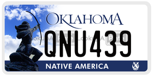 QNU439 license plate in Oklahoma