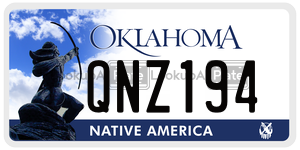 QNZ194 license plate in Oklahoma