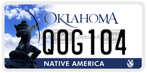 QOG104  license plate in OK