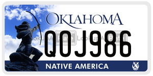 QOJ986  license plate in OK