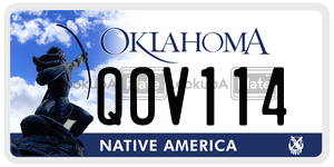 QOV114 license plate in Oklahoma