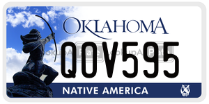 QOV595 license plate in Oklahoma
