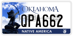 QPA662  license plate in OK