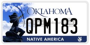 QPM183  license plate in OK
