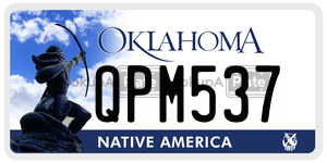 QPM537  license plate in OK