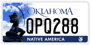 QPQ288  license plate in OK