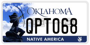 QPT068  license plate in OK