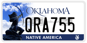 QRA755  license plate in OK