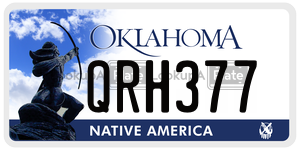 QRH377 license plate in Oklahoma