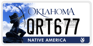 QRT677  license plate in OK