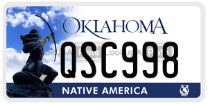 QSC998  license plate in OK