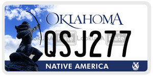 QSJ277  license plate in OK