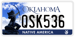 QSK536 license plate in Oklahoma