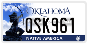 QSK961  license plate in OK