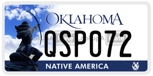 QSP072  license plate in OK