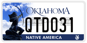 QTD031  license plate in OK