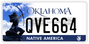 QVE664  license plate in OK