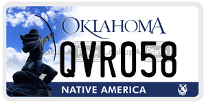 QVR058  license plate in OK