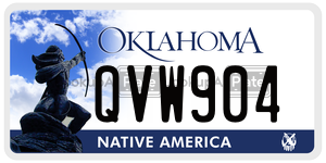 QVW904  license plate in OK