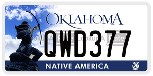 QWD377  license plate in OK