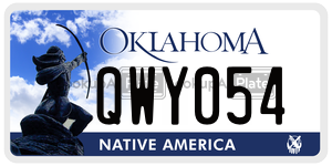 QWY054  license plate in OK