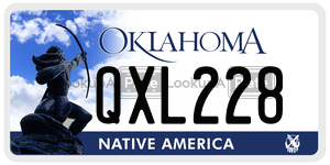 QXL228  license plate in OK