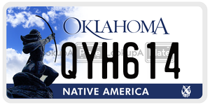 QYH614  license plate in OK