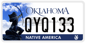 QYQ133  license plate in OK