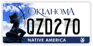 QZD270  license plate in OK