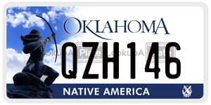 QZH146  license plate in OK