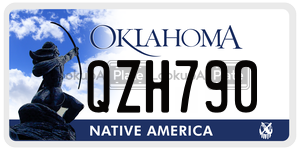 QZH790  license plate in OK