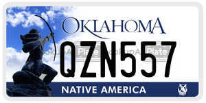QZN557  license plate in OK