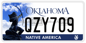 QZY709 license plate in Oklahoma