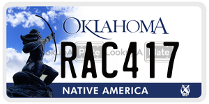 RAC417  license plate in OK