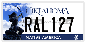 RAL127 license plate in Oklahoma