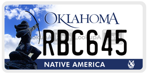 RBC645  license plate in OK