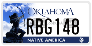 RBG148  license plate in OK