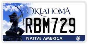 RBM729  license plate in OK