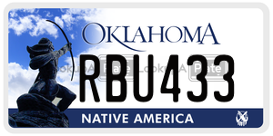 RBU433 license plate in Oklahoma