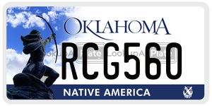 RCG560  license plate in OK