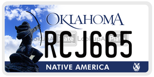 RCJ665 license plate in Oklahoma