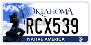 RCX539  license plate in OK