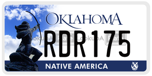 RDR175  license plate in OK