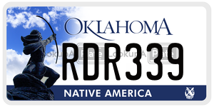 RDR339 license plate in Oklahoma