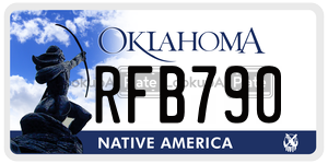 RFB790 license plate in Oklahoma